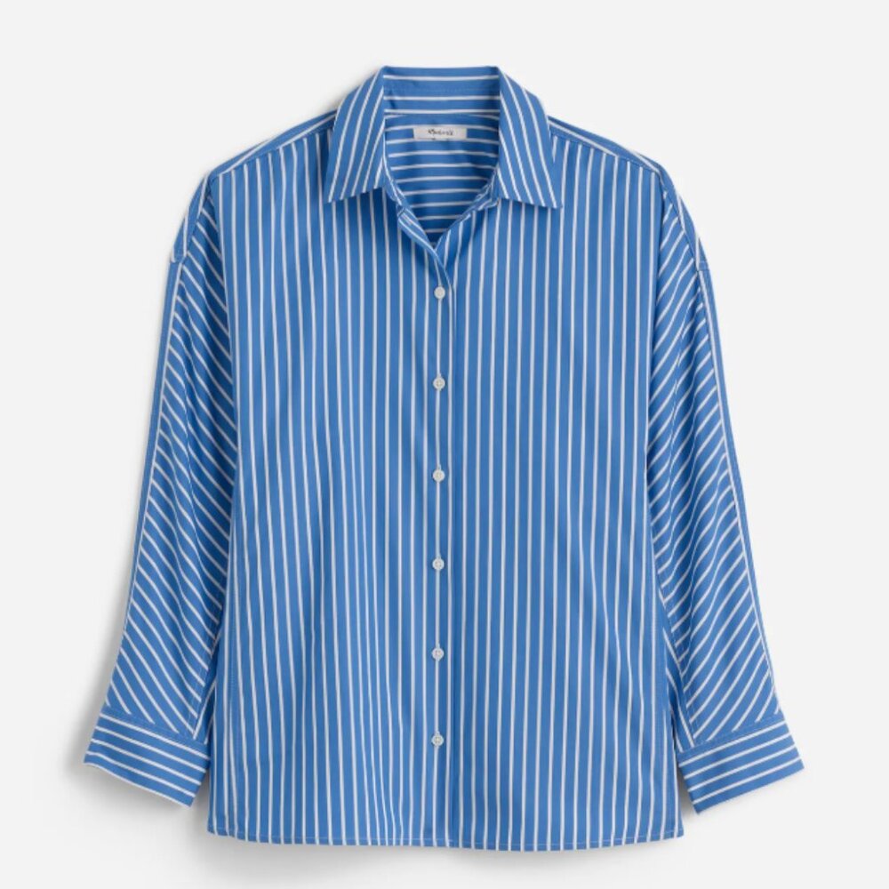 Madewell Poplin Oversized Long Button-Up Shirt - Size L